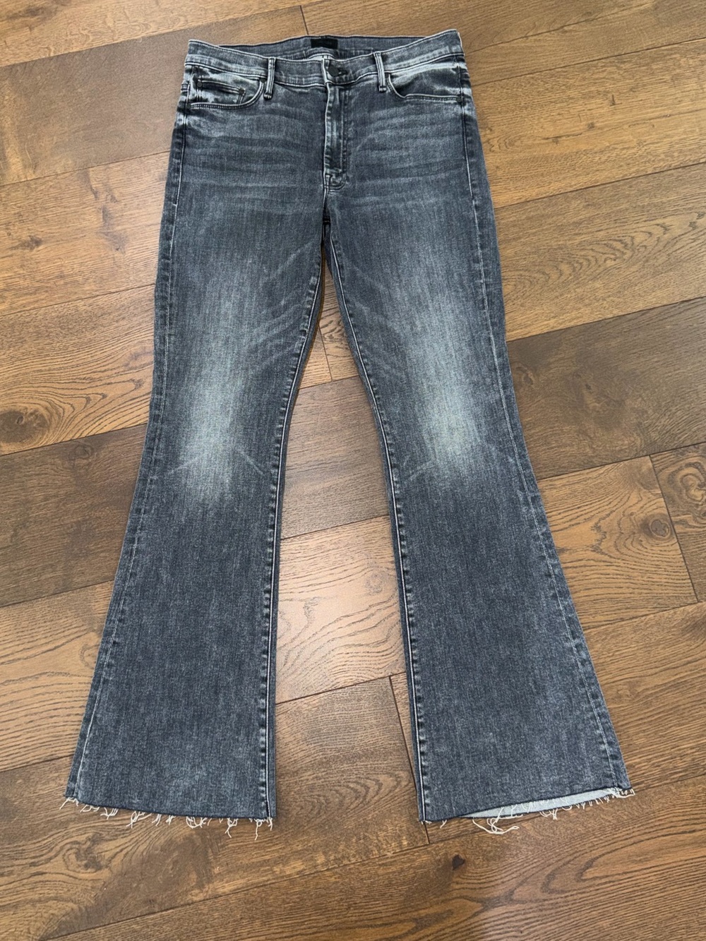 MOTHER Black Faded Flare Jeans